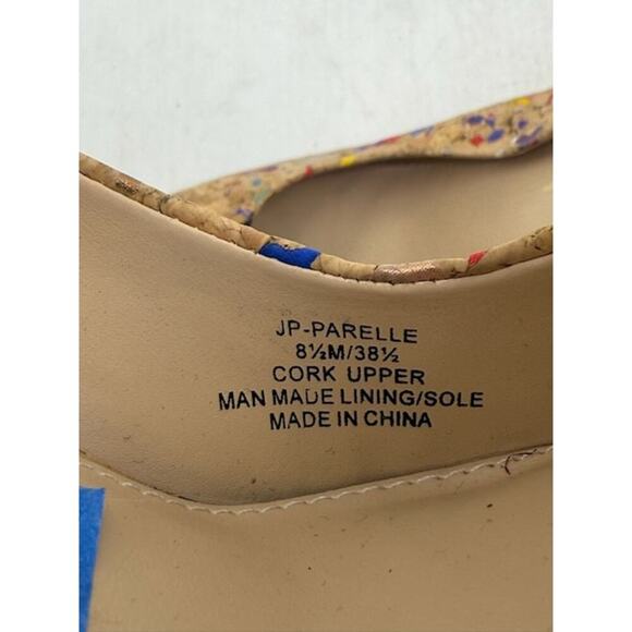 NEW Jessica Simpson JP-Parallel Pointed Toe Cork Heels Multicolor Womens Sz 8.5 - Picture 6 of 8